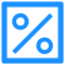 Blue percentage icon