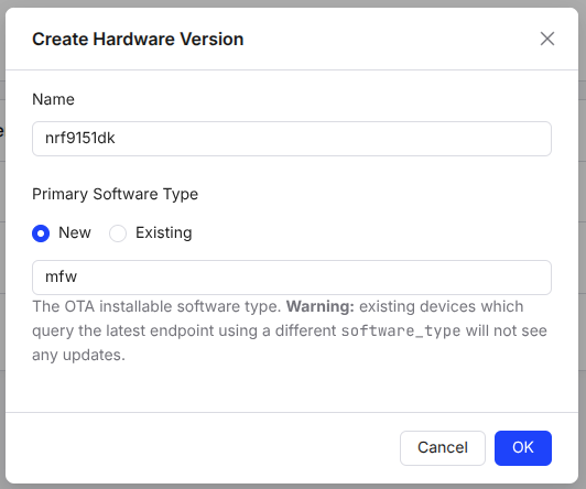 Creating a new hardware version for the modem project