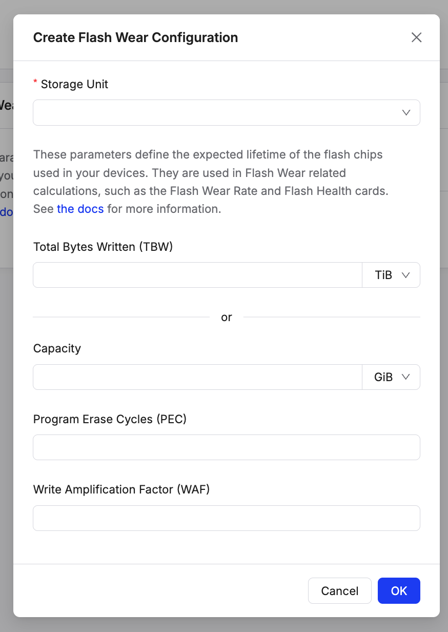 Flash Wear configuration